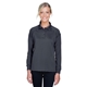 aerial view a dark charcoal harriton ladies advantage snag protection plus long - sleeve tactical polo, image 1 of 6