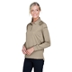 aerial view a desert khaki harriton ladies advantage snag protection plus long - sleeve tactical polo, image 1 of 6