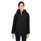 aerial view a black north end ladies city hybrid soft shell hooded jacket, image 1 of 7