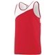 a red/ white augusta sportswear youth accelerate track field jersey