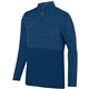 a navy augusta sportswear adult shadow tonalheather quarter - zip pullover
