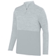 a silver augusta sportswear adult shadow tonalheather quarter - zip pullover
