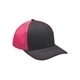 a neon pink adams brushed cotton / soft mesh trucker style cap