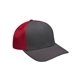 a red adams brushed cotton / soft mesh trucker style cap