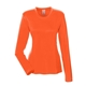 aerial view a bright orange ultraclub - womens cool dry performance long - sleeve top, image 1 of 4