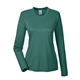 aerial view a forest green ultraclub - womens cool dry performance long - sleeve top, image 1 of 4