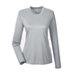 aerial view a grey ultraclub - womens cool dry performance long - sleeve top, image 1 of 4