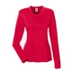 aerial view a red ultraclub - womens cool dry performance long - sleeve top, image 1 of 4