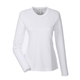 aerial view a white ultraclub - womens cool dry performance long - sleeve top, image 1 of 4