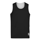 aerial view a black/ white augusta sportswear adult wicking polyester reversible sleeveless jersey, image 1 of 2