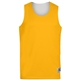 aerial view a gold/ white augusta sportswear adult wicking polyester reversible sleeveless jersey, image 1 of 3