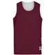 aerial view a maroon/ white augusta sportswear adult wicking polyester reversible sleeveless jersey, image 1 of 3