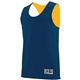 a navy/ gold augusta sportswear adult wicking polyester reversible sleeveless jersey