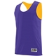 a purple/ gold augusta sportswear adult wicking polyester reversible sleeveless jersey