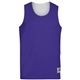 aerial view a purple/ white augusta sportswear adult wicking polyester reversible sleeveless jersey, image 1 of 3