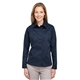 aerial view a dark navy harriton ladies advantage il long - sleeve workshirt, image 1 of 6
