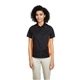 aerial view a black/ tm orange harriton ladies flash il colorblock short sleeve shirt, image 1 of 7