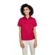 aerial view a red/ black harriton ladies flash il colorblock short sleeve shirt, image 1 of 7