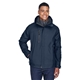 aerial view a classic navy north end mens caprice 3- in -1 jacket with soft shell liner, image 1 of 7