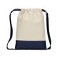 a natural/ navy liberty bags cape cod cotton drawstring bag