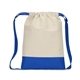 a natural/ royal liberty bags cape cod cotton drawstring bag