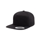 aerial view a black yupoong classic adult unstructured 5- panel snapback cap, image 1 of 4