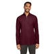 aerial view a burgundy core365 mens fusion chromasoft(tm) pique quarter - zip, image 1 of 7