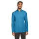 aerial view a electric blue core365 mens fusion chromasoft(tm) pique quarter - zip, image 1 of 7