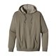 aerial view a military green econscious unisex heathered fleece pullover hooded sweatshirt, image 1 of 2