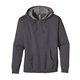 a water econscious unisex heathered fleece pullover hooded sweatshirt