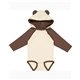 aerial view a natural/ brown rabbit skins infant long sleeve fine jersey bodysuit with ears, image 1 of 3