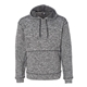 aerial view a charcoal fleck j america adult cosmic poly fleece hooded sweatshirt, image 1 of 3