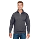 aerial view a charcoal heather bayside unisex usa made quarter - zip pullover sweatshirt, image 1 of 3