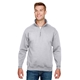 aerial view a dark ash bayside unisex usa made quarter - zip pullover sweatshirt, image 1 of 3