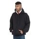 a black/ cream bayside adult usa made super heavy thermal - lined full - zip hooded sweatshirt