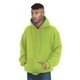 a lime grn/ dk gry bayside adult usa made super heavy thermal - lined full - zip hooded sweatshirt