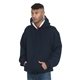 a navy/ cream bayside adult usa made super heavy thermal - lined full - zip hooded sweatshirt