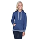aerial view a navy j america ladies relay hooded sweatshirt, image 1 of 3