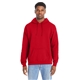 aerial view a athletic red hanes perfect sweats pullover hooded sweatshirt, image 1 of 4