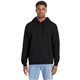 aerial view a black hanes perfect sweats pullover hooded sweatshirt, image 1 of 2
