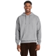 aerial view a light steel hanes perfect sweats pullover hooded sweatshirt, image 1 of 2