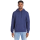 aerial view a navy hanes perfect sweats pullover hooded sweatshirt, image 1 of 3