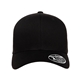 aerial view a black flexfit adult 110(r) mesh cap, image 1 of 3