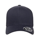 aerial view a navy flexfit adult 110(r) mesh cap, image 1 of 3