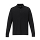 aerial view a black core365 mens tall pinnacle performance long - sleeve piqu polo, image 1 of 7