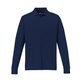 aerial view a classic navy core365 mens tall pinnacle performance long - sleeve piqu polo, image 1 of 7