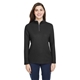 aerial view a black core365 ladies fusion chromasoft(tm) pique quarter - zip, image 1 of 7