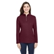 aerial view a burgundy core365 ladies fusion chromasoft(tm) pique quarter - zip, image 1 of 7