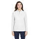 aerial view a white core365 ladies fusion chromasoft(tm) pique quarter - zip, image 1 of 6