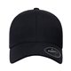 aerial view a black flexfit adult nu cap, image 1 of 4